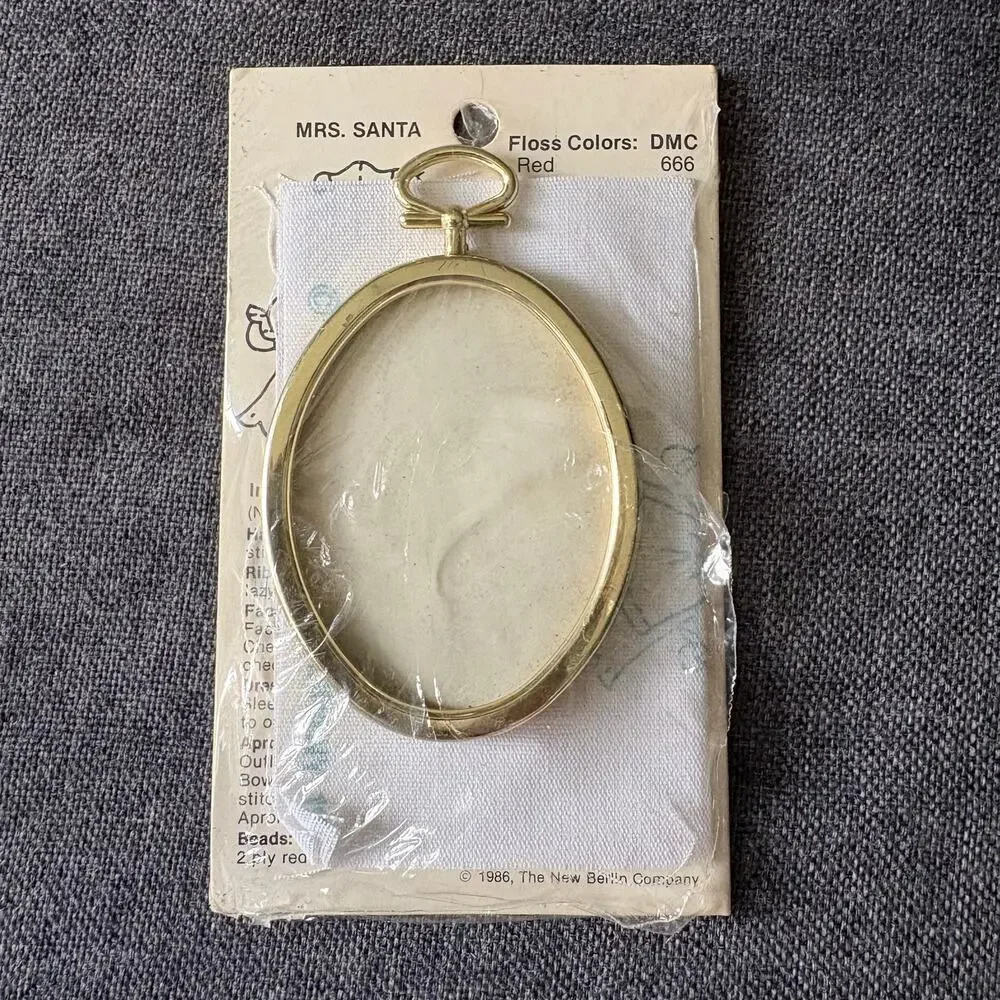 Mrs Santa Christmas Ornament Vintage Counted Embroidery Kit by New Berlin Co.